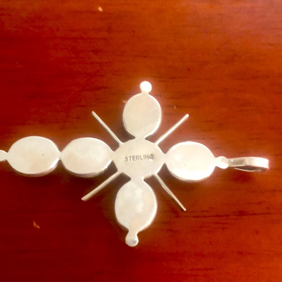 Handmade, Solid, Sterling Silver & Genuine Turqoise Cross! - Picture 3 of 5